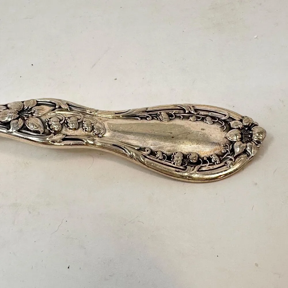 Antique 1909 Rogers & Bro Florette Silverplate Gravy Sauce Ladle Serving Spoon